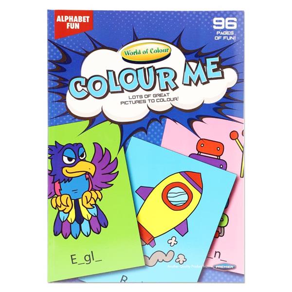 World of Colour A4 96pg Colouring Book - Alphabet Fun