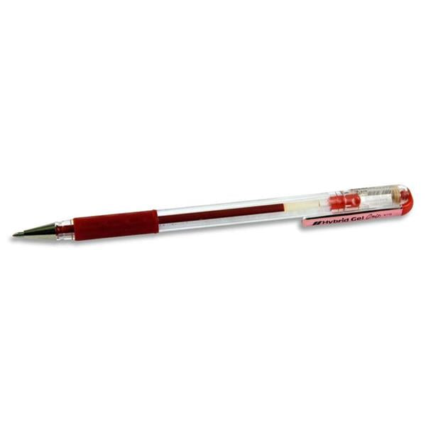 Pentel Hybrid Gel Grip K118 0.8mm Gel Pen - Red