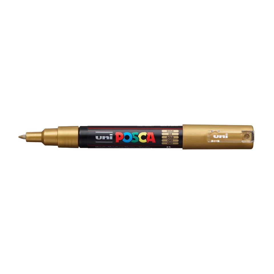 uni Posca PC-1M Extra Fine Bullet Tip Paint Marker Gold