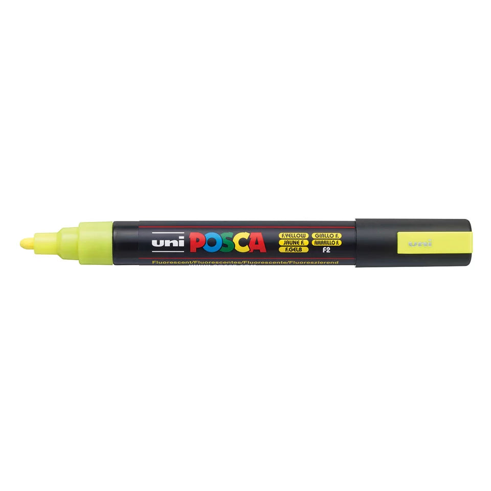 uni Posca PC-5M Medium Bullet Tip Paint Marker Fluorescent Yellow