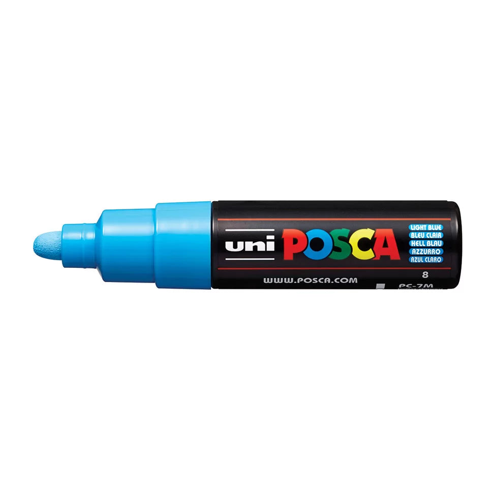 uni Posca PC-7M Marker Light Blue Bold Bullet Tip Marker