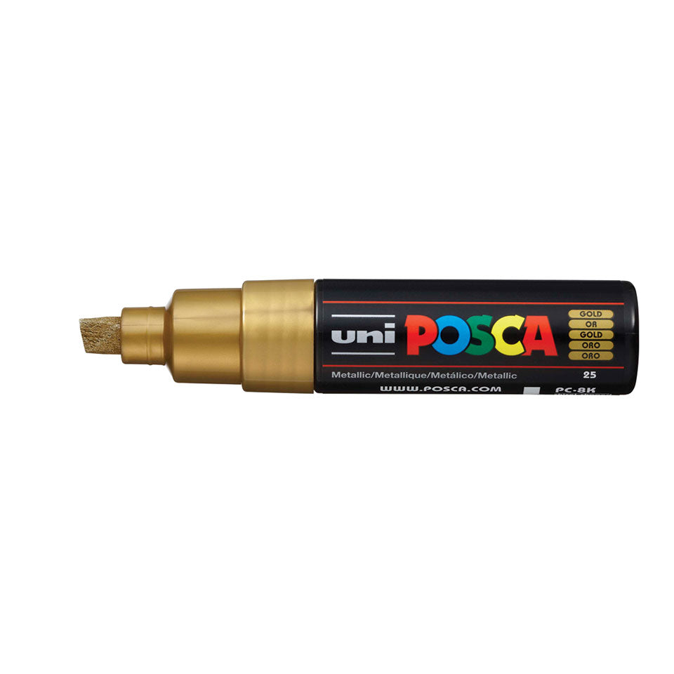 uni Posca PC-8K Broad Chisel Tip Paint Marker Gold