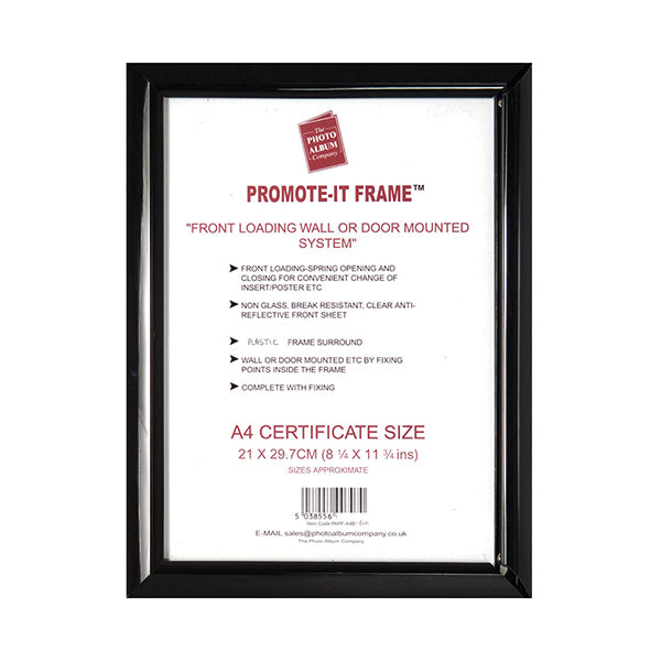 Hampton Frames Promote It Frame A4 Black PAPFA4B-Black
