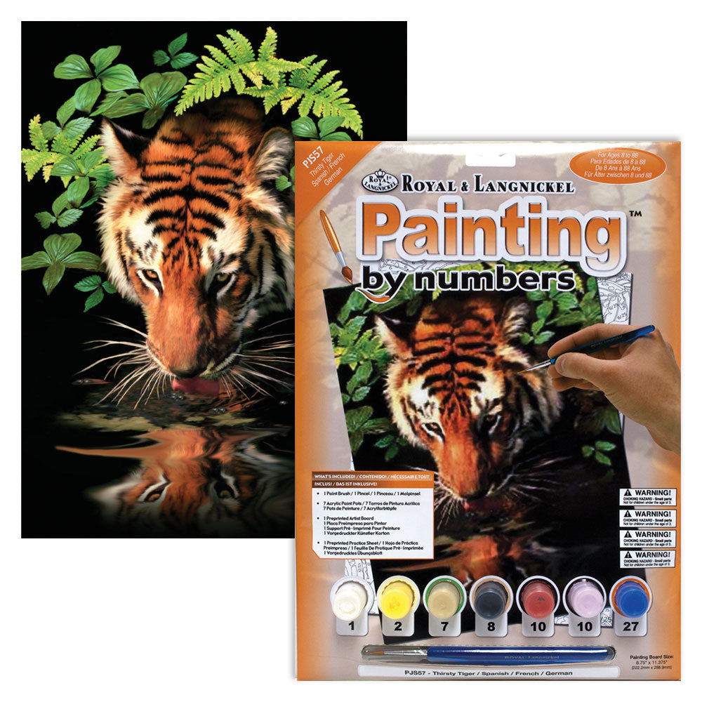 Paint By Numbers Junior Small - Thirsty Tiger