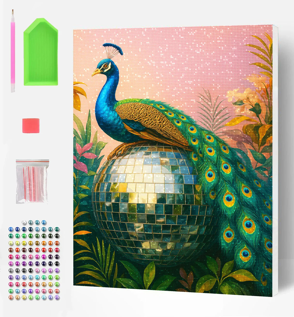 Diamond Art Set - Peacock Tail Party