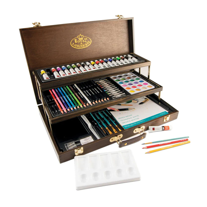 Royal & Langnickel Mixed Media 3-Tier Espresso Art Set (100 Pieces)