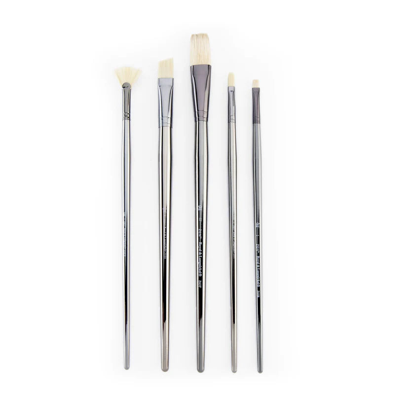 Zen 5 Piece Long Handle Flat Brush Set