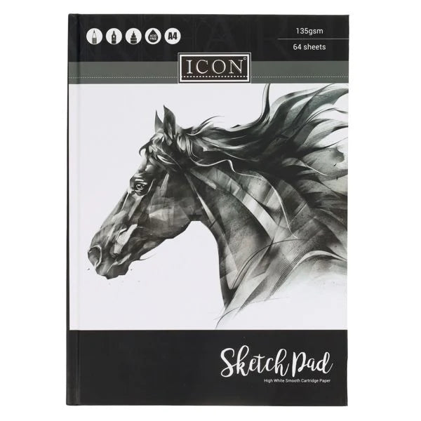 Icon A4 135gsm Hardback Sketch Book (64 Sheet)