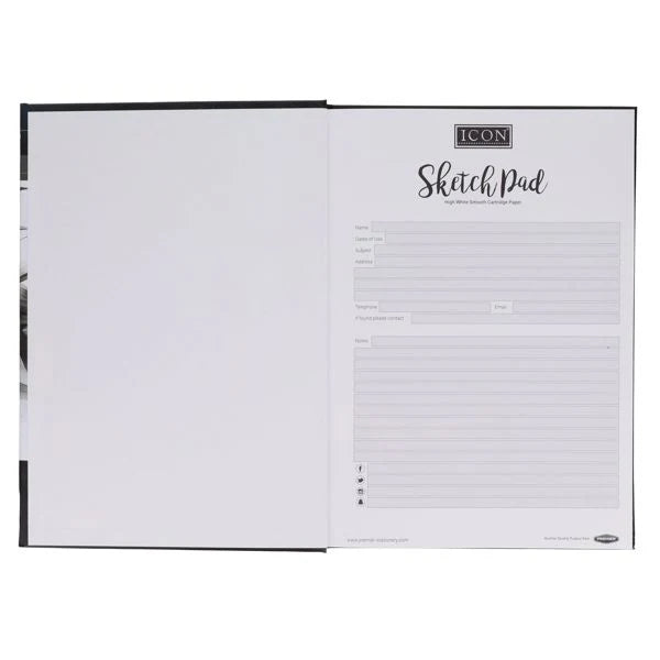 Icon A4 135gsm Hardback Sketch Book (64 Sheet)