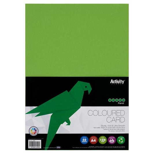 Premier A4 160g Activity Card 50 sheets- Parrot Green