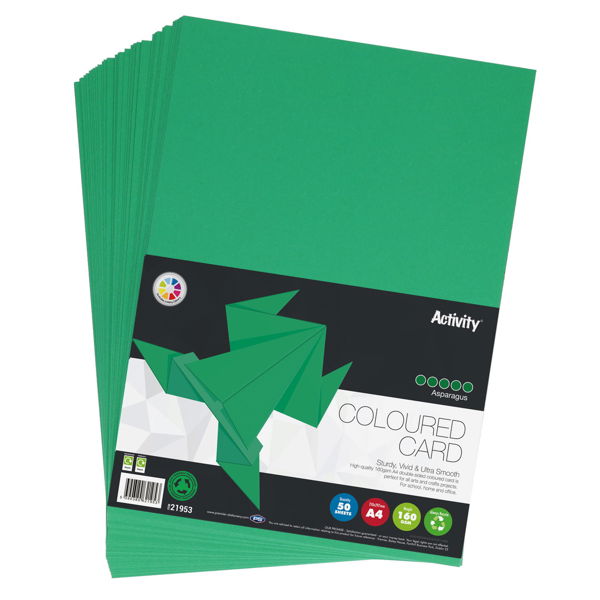 Premier Activity A4 160gsm Card - Asparagus Green (50 Sheets)