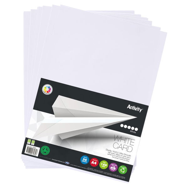 A4 Activity Card 160gsm - White (50 Pack)