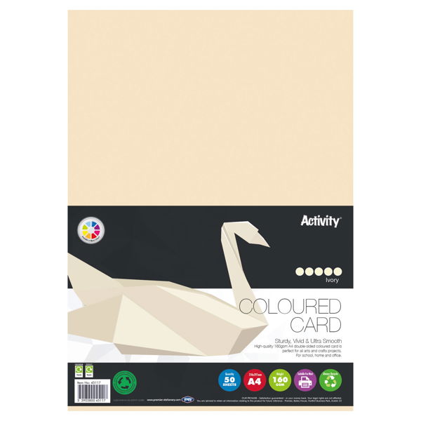 A4 160gsm Card - Ivory (50 Sheets)