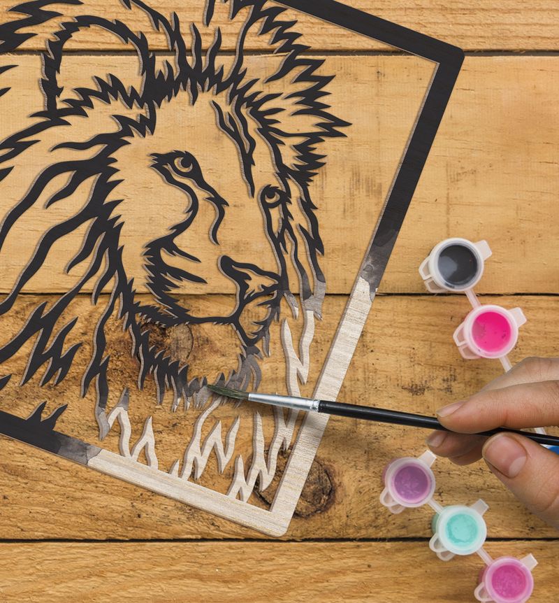 Splat Planet Wood Art Kit - Lion