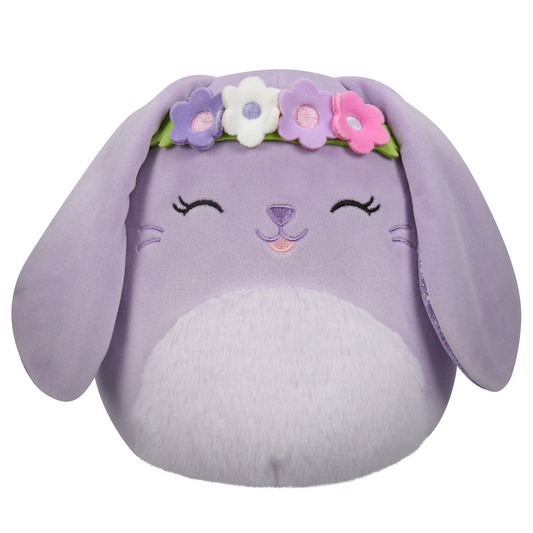 Squishmallows 7.5 Inch Bubbles Lavender Bunny with Flower Crown
