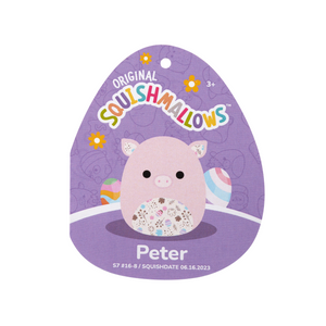 Squishmallows 7.5 Inch Peter Pink Pig with Easter Print Belly