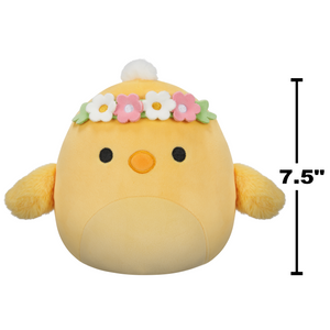Squishmallows 7.5 Inch Triston Yellow Chick with Flower Crown