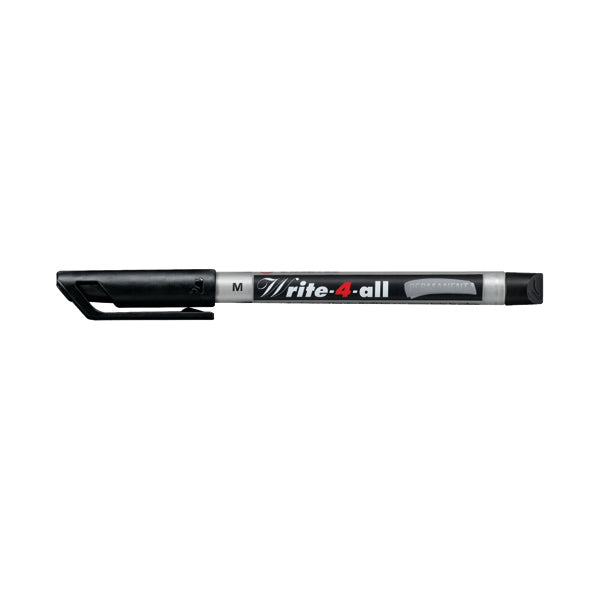 Stabilo Write-4-all Permanent Marker Medium 1.0mm Black (Pack of 10) 146/46