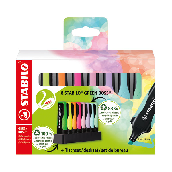 Stabilo Green Boss Highlighter Desk Set Assorted (Pack of 8) 6070/08-5