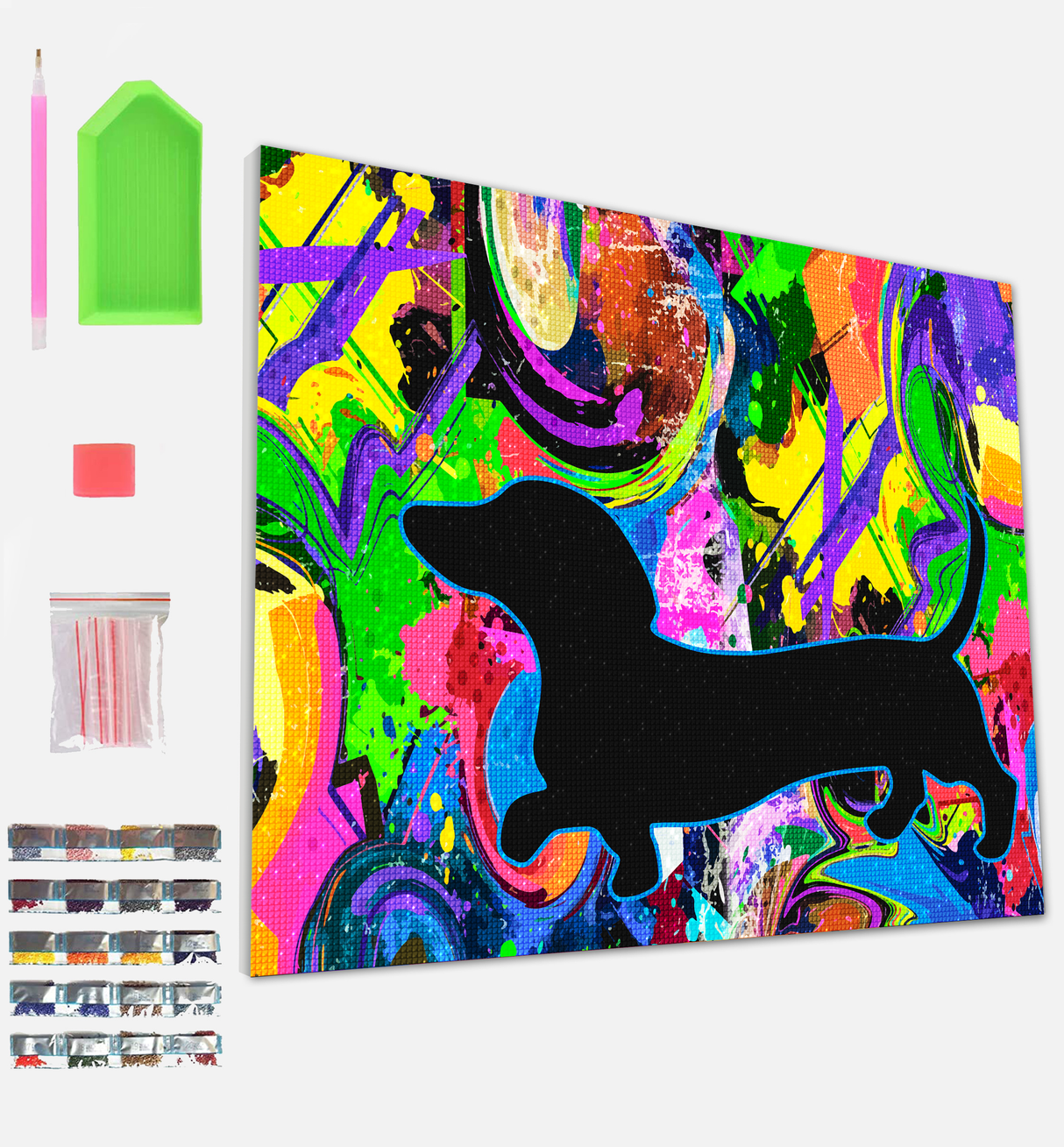 Sausage Dog Diamond Painting Art Kit Splat Planet