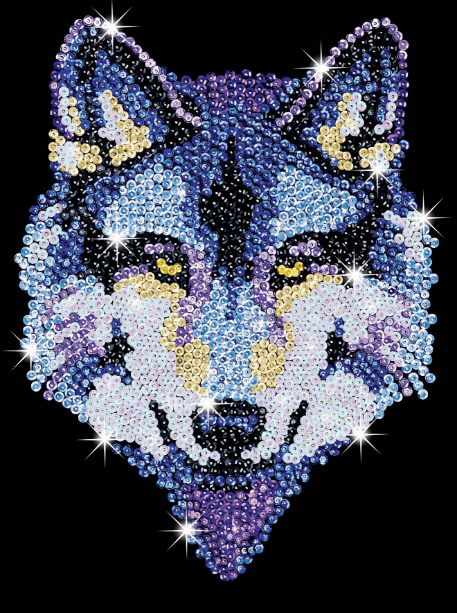 Sequin Art Blue Kit - Wolf