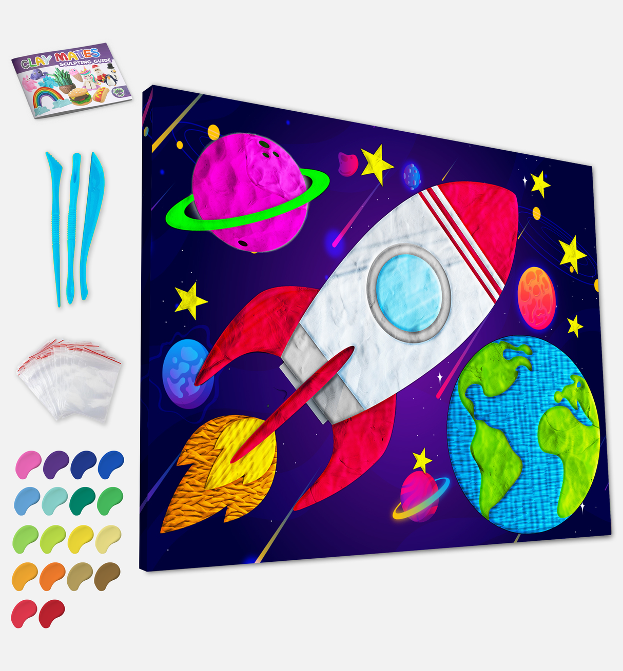 Splat Planet Clay Painting Kit 40x30cm - Space
