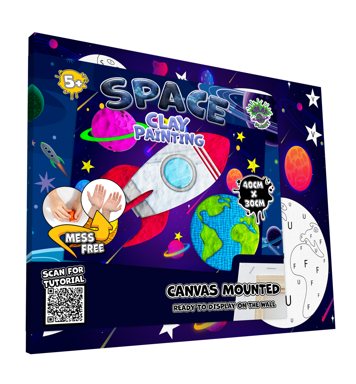 Splat Planet Clay Painting Kit 40x30cm - Space