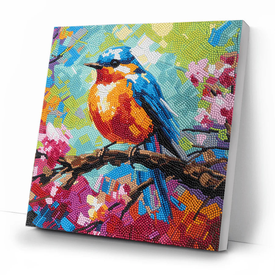 Crystal Art Canvas Kit 30x30cm - Spring Robin