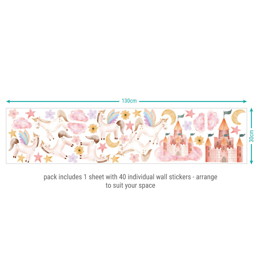 Wall Sticker Pack - Unicorns and Castles
