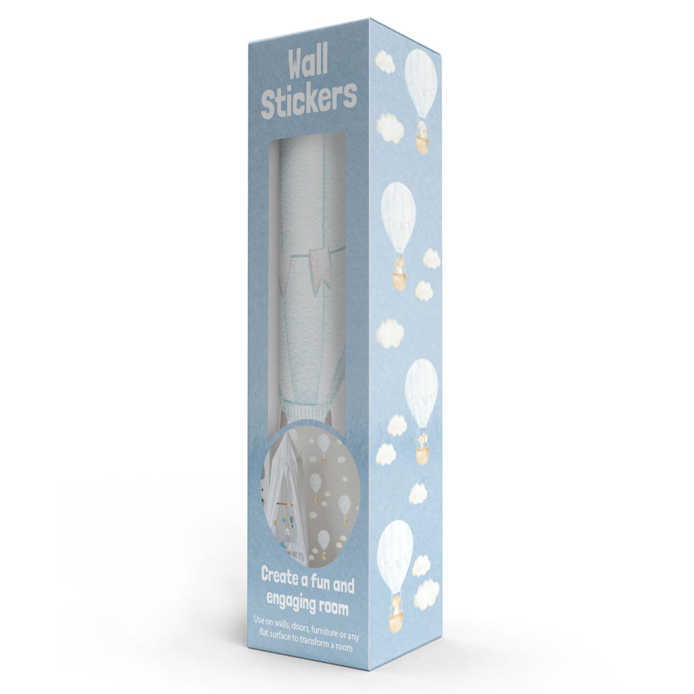 Wall Sticker Pack - Blue Hot Air Balloons