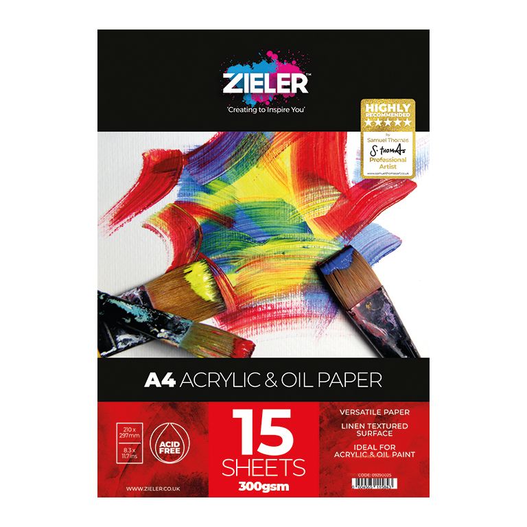 Zieler Acrylic Painting Introductory Set - Paints, Pads and Brushes