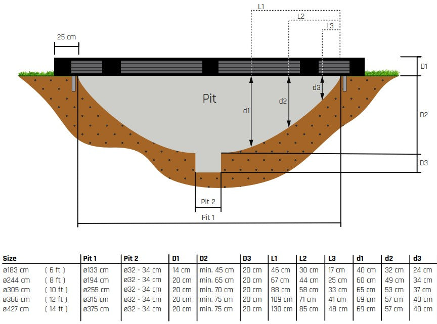 EXIT Silhouette ground sports trampoline 14ft - black