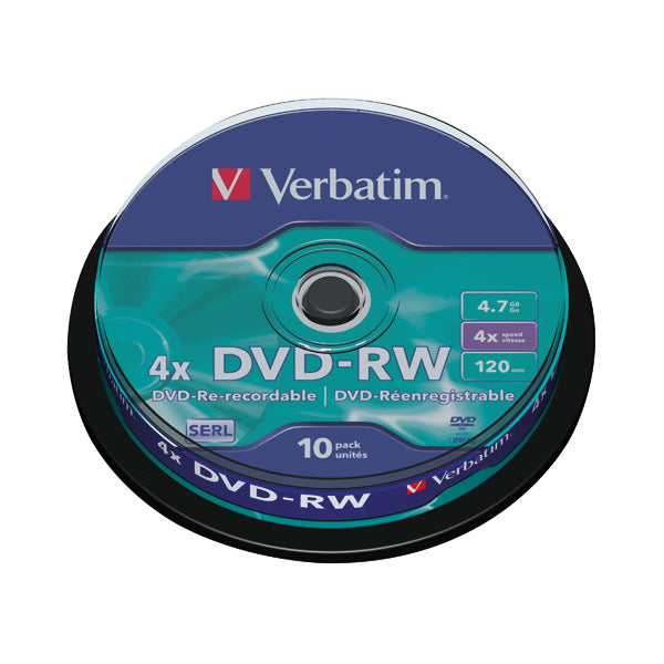 Verbatim DVD-RW 4x 4.7GB (Pack of 10) 43552