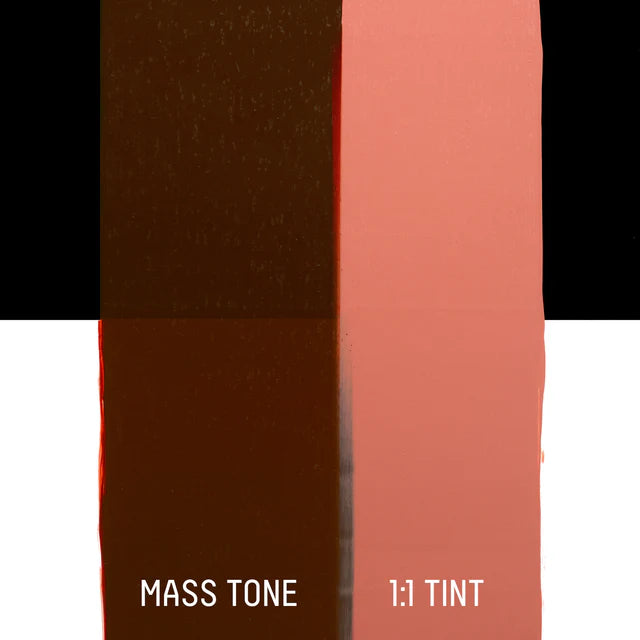 Two vertical Vandyke Red Hue color swatches labeled 'Mass Tone' and '1:1 Tint' on a white background.