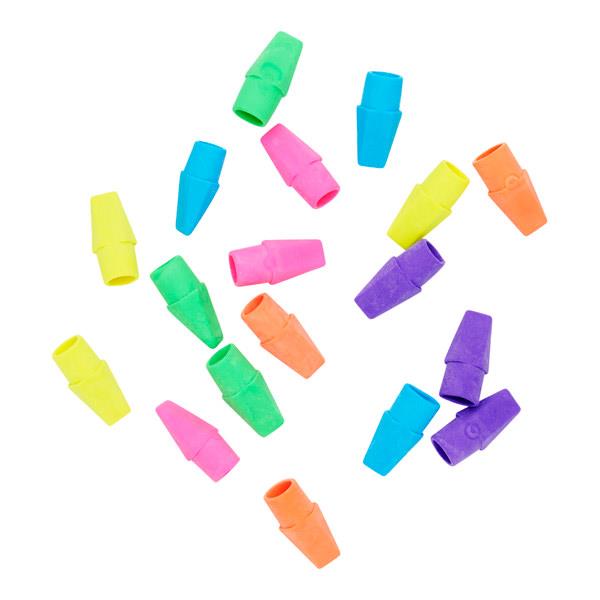 Pencil Top Erasers - Neon Collection (18 Pack)