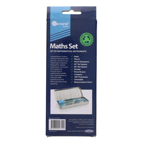 Ormond Student Maths Set - Blue (9 Pieces)
