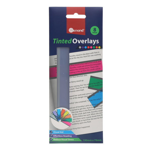 Ormond 190x70mm Tinted Overlays (8 Pack)
