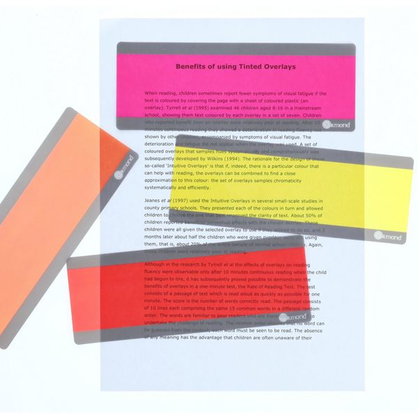 Ormond 190x70mm Tinted Overlays (8 Pack)