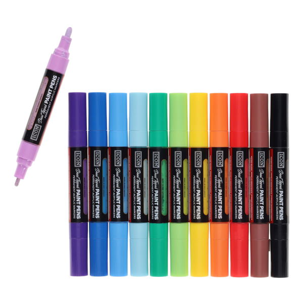 Icon Dual Tipped Acrylic Paint Pens (Pack of 12)