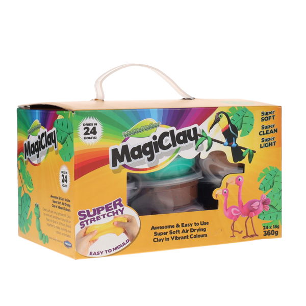 World of Colour Super Stretchy MagiClay Tubs (24 x15g)