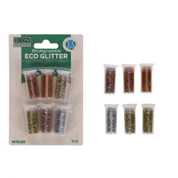 Icon Craft Biodegradable ECO Glitter - Assortment (6x3g)