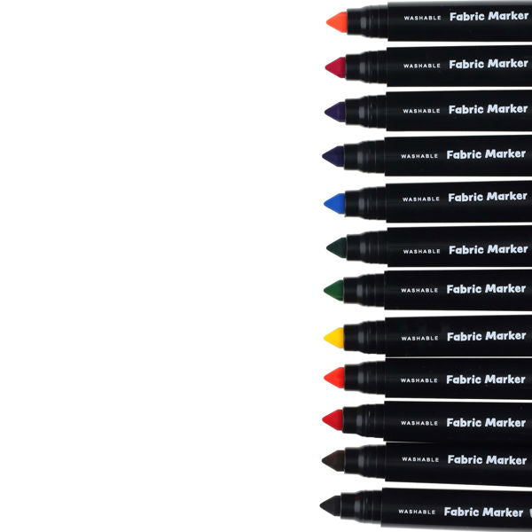 World of Colour Washable Fabric Markers (12 Pack)