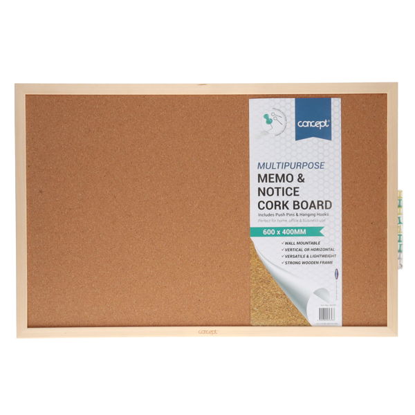 Concept Memo & Notice Cork Board 60x40cm