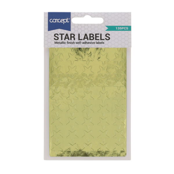 Concept Self Adhesive Gold Stars Labels (135 Pack)