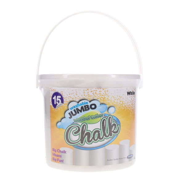 World of Colour Bucket 15 Jumbo Sidewalk Chalk - White