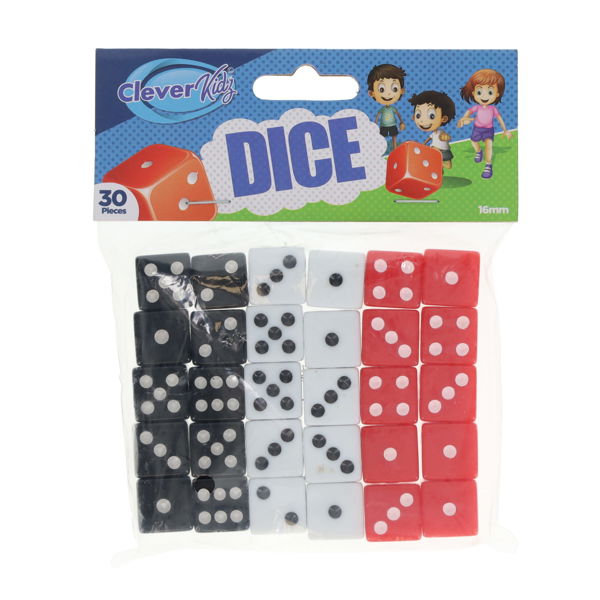 Clever Kidz 16mm Dice - Dots (30 Pack)