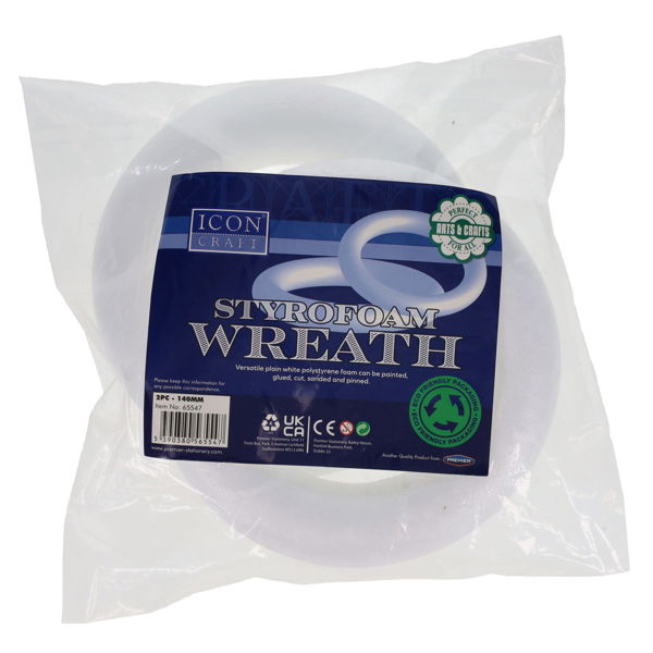 Icon Craft Styrofoam Wreaths - Dia 140mm (2 Pack)