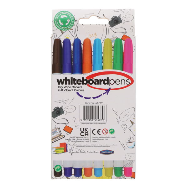 Pro:scribe Dry Wipe Whiteboard Markers (8 Pack)