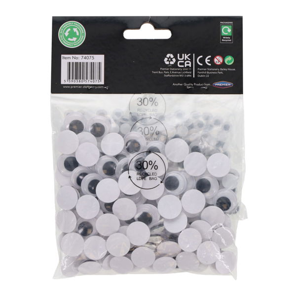 Crafty Bitz Self Adhesive Goggly Eyes (300 Pack)