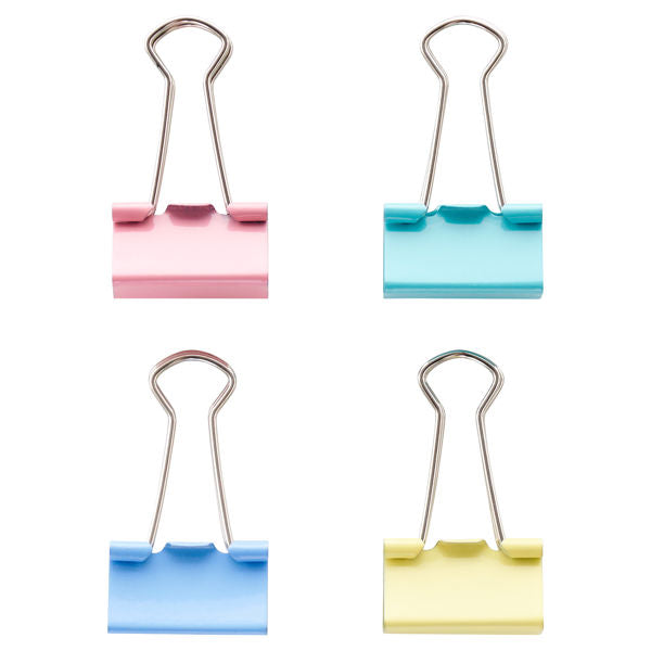 Concept Foldback Clips 25mm - Coloured (4 Pack)